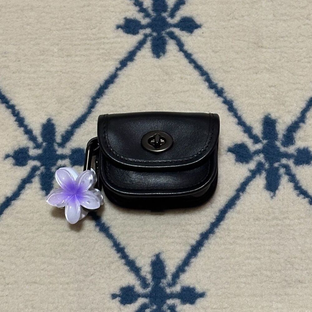 Coach Heritage Turnlock Bag Charm Keychain Collectible - Black